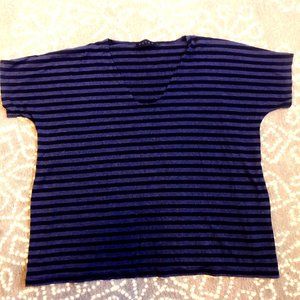 Hatch Maternity Perfect Vee Tee Blue/Black stripe